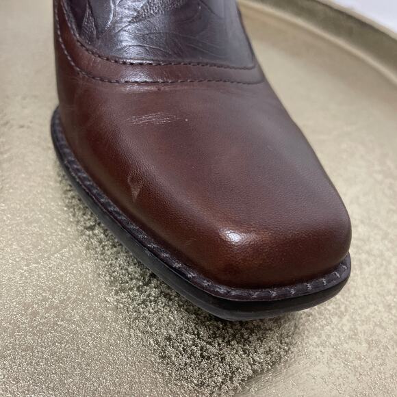 ANTONIO MELANI Brown Leather Booties Size 9 - Picture 4 of 12